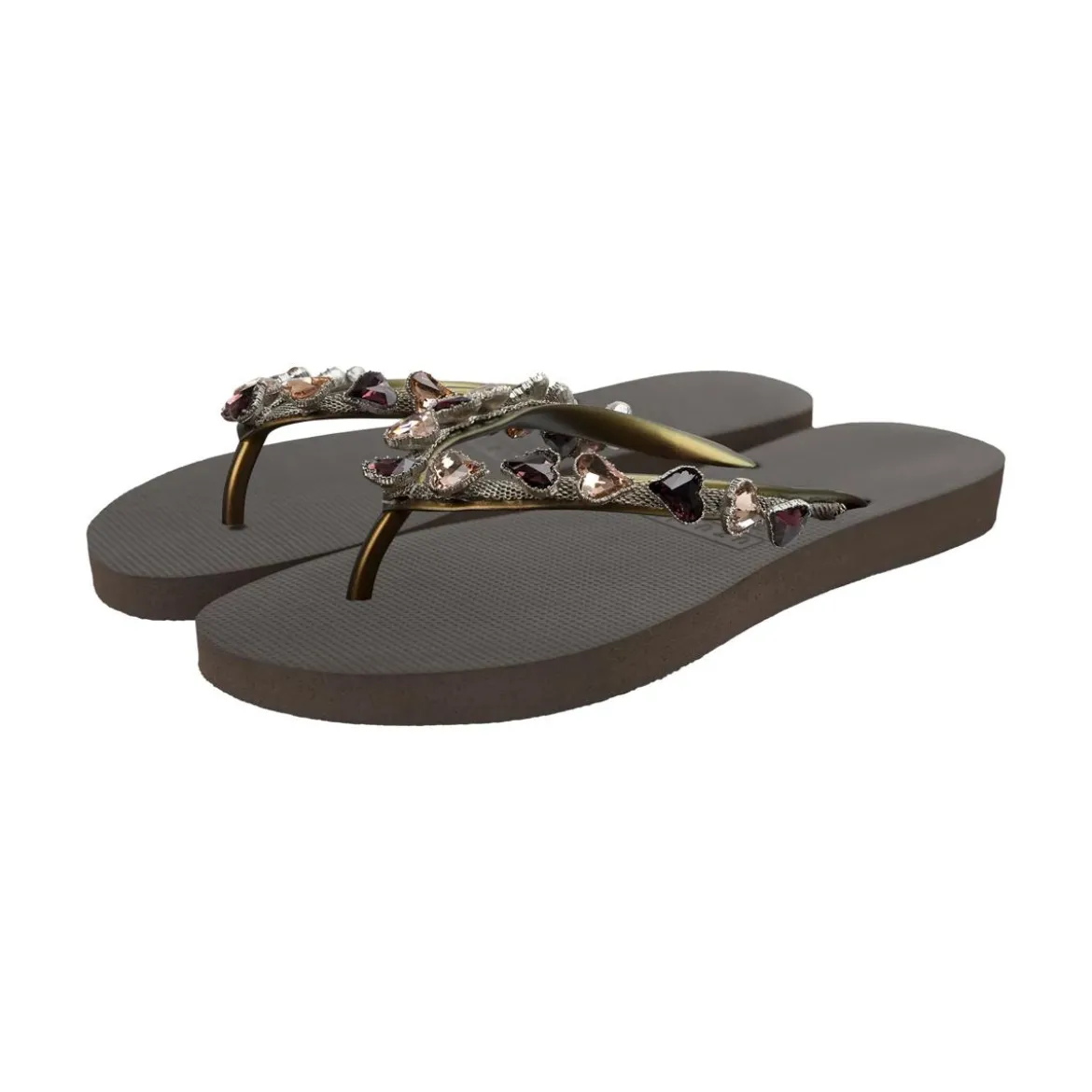 UZURII Zehentrenner Heart Bronze mocca Flip Flops