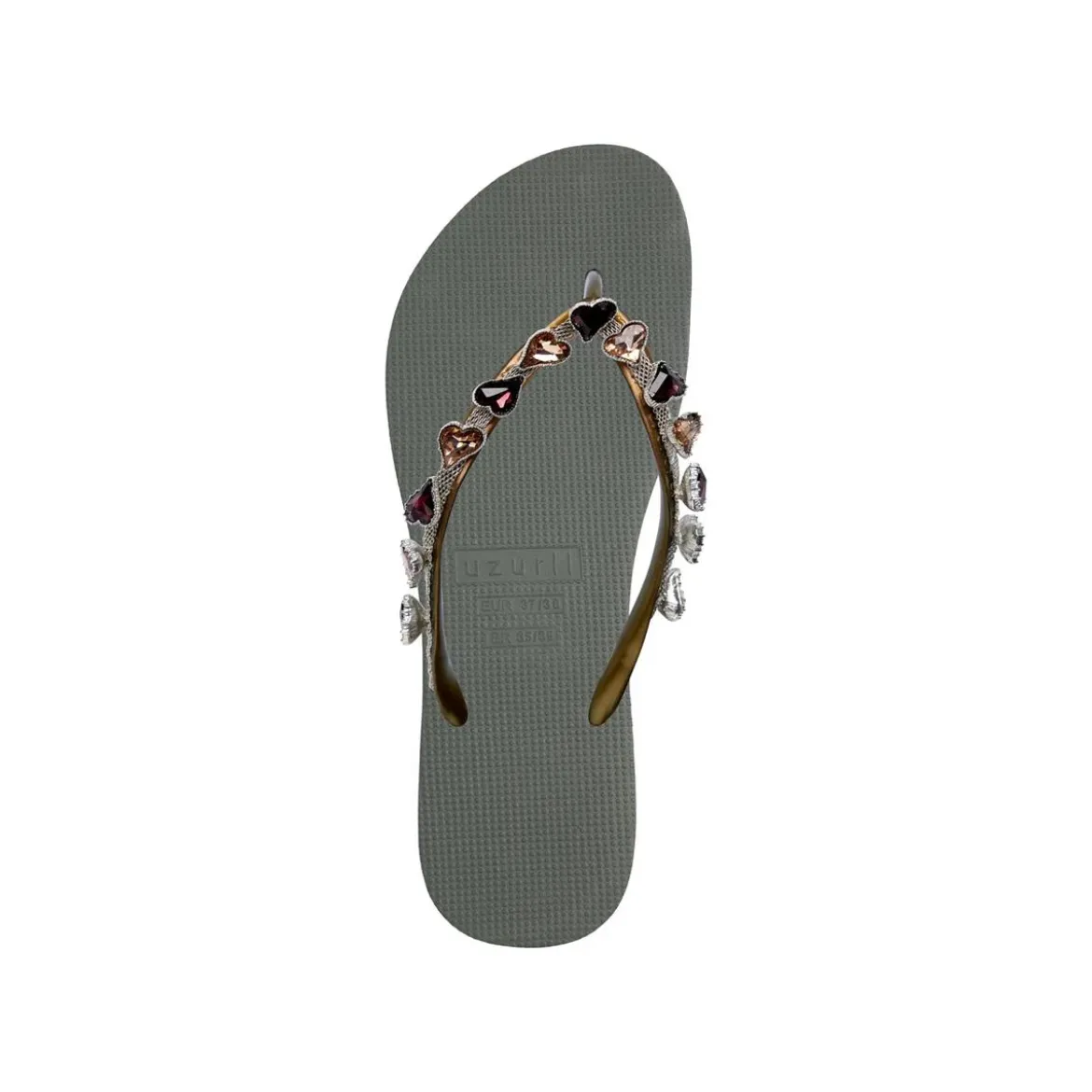 UZURII Zehentrenner Heart Bronze dunkel-grün Flip Flops
