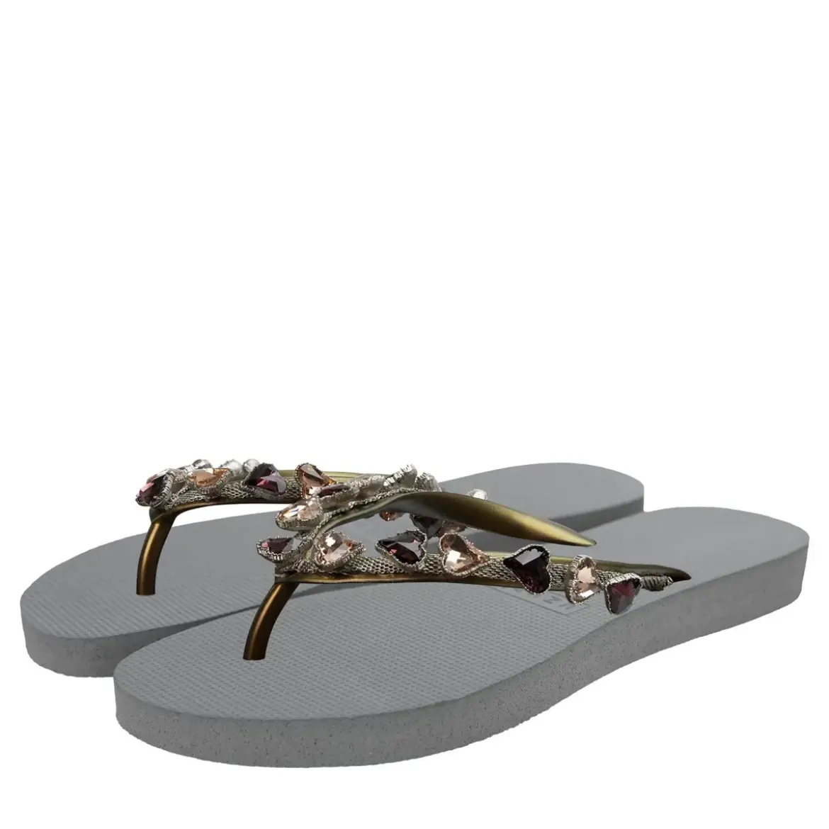 UZURII Zehentrenner Heart Bronze silber Flip Flops