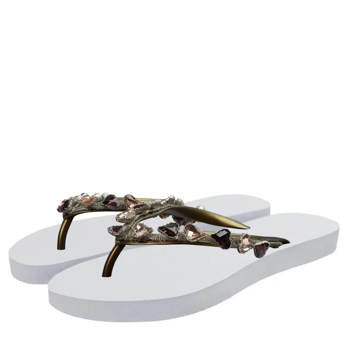 UZURII Zehentrenner Heart Bronze weiss Flip Flops