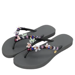 UZURII Zehentrenner Las Dalias Blue silber Flip Flops