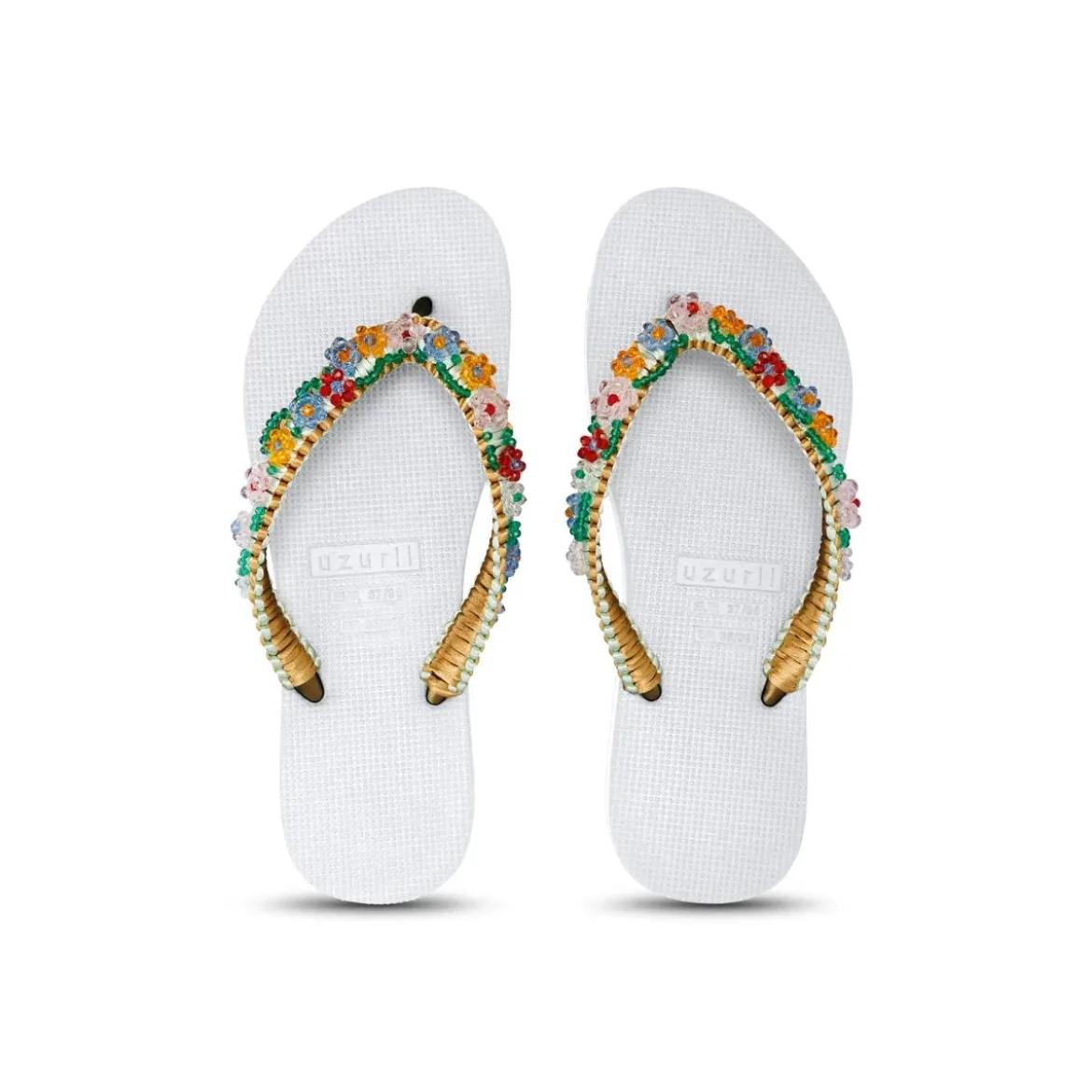 UZURII Zehentrenner Macrame Daisy weiss Flip Flops
