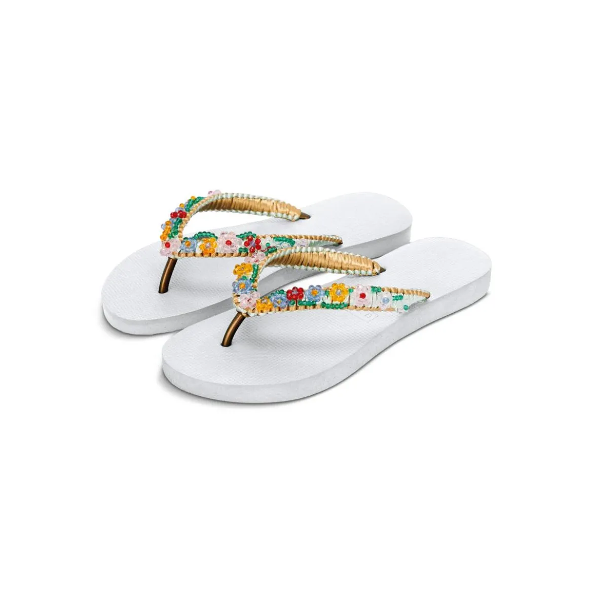 UZURII Zehentrenner Macrame Daisy weiss Flip Flops