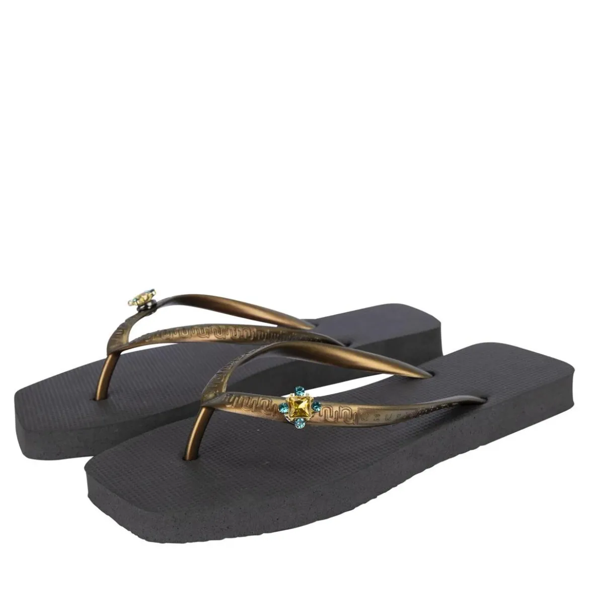 UZURII Zehentrenner Macrame Lizzy schwarz Flip Flops