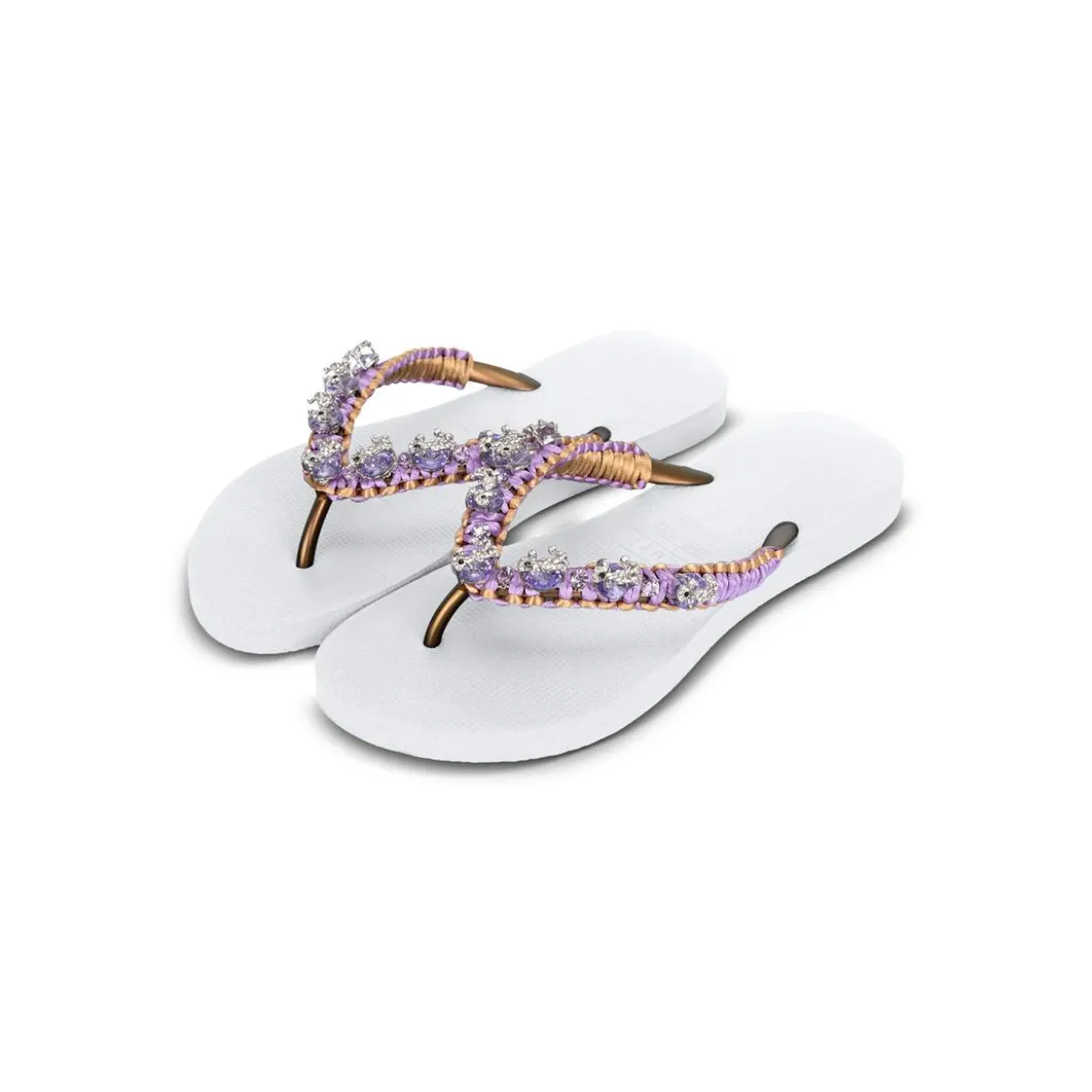 UZURII Zehentrenner Macrame Poodle Doodle weiss Flip Flops