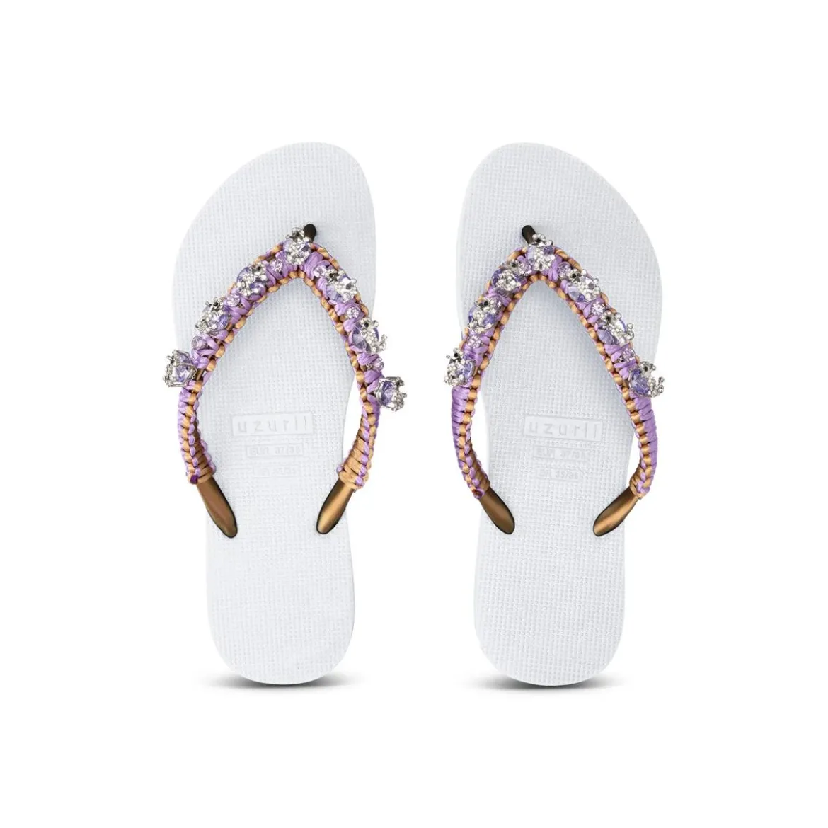 UZURII Zehentrenner Macrame Poodle Doodle weiss Flip Flops