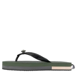 UZURII Zehentrenner Mondriaan Switch Mid Heel dunkel-grün Flip Flops