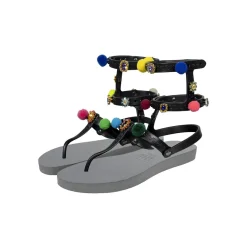 UZURII Zehentrenner Mondriaan Colorful Black silber Flip Flops