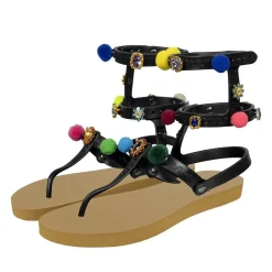 UZURII Zehentrenner Mondriaan Colorful Black gelb Flip Flops
