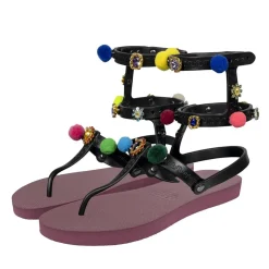UZURII Zehentrenner Mondriaan Colorful Black bordeaux Flip Flops