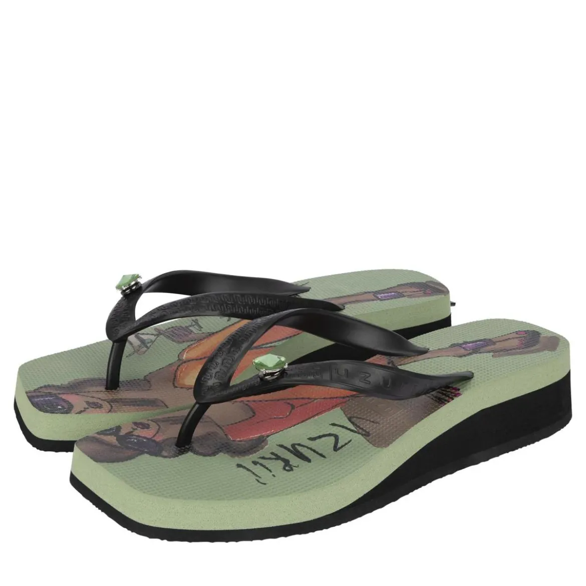 UZURII Zehentrenner Pearl Monroe grün Flip Flops