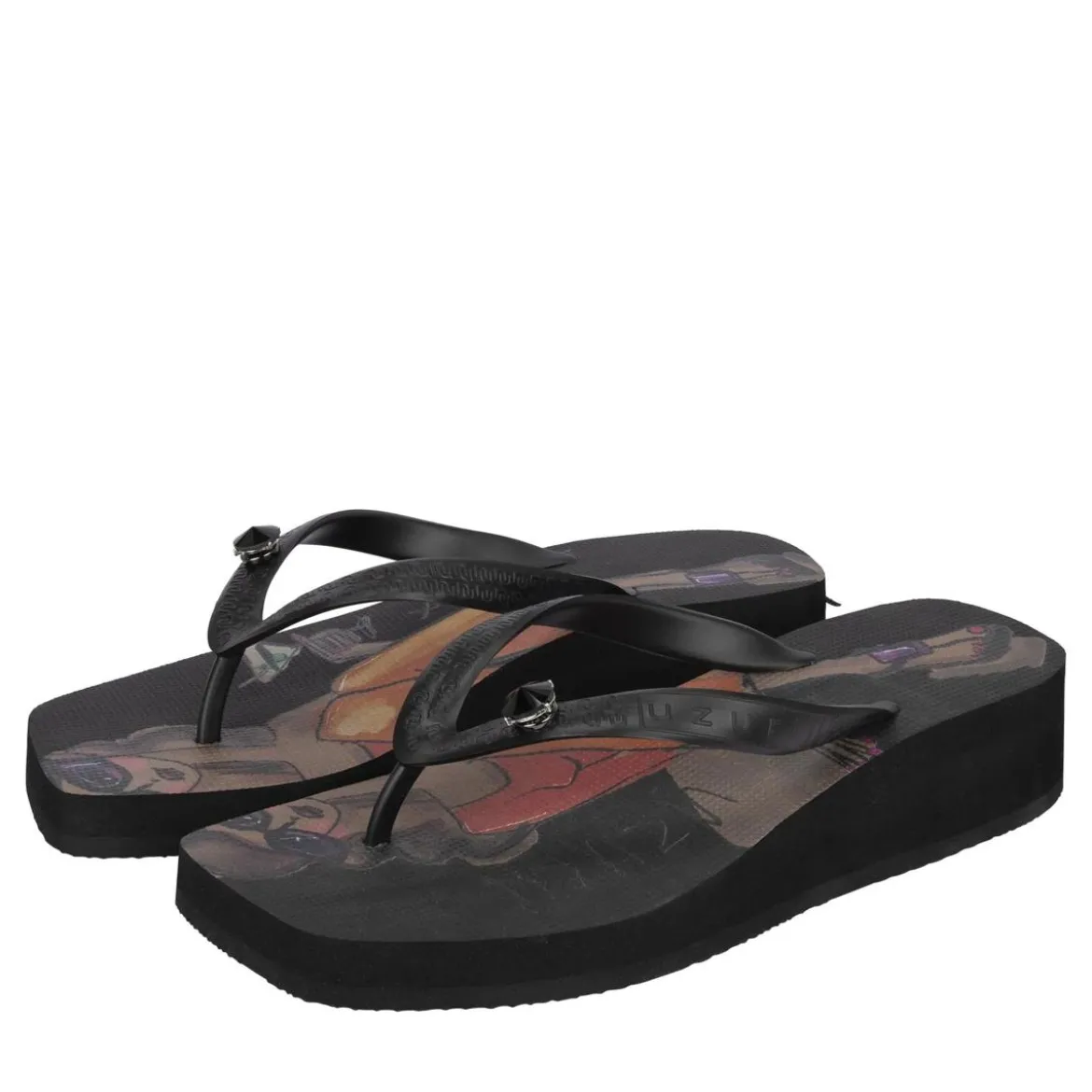 UZURII Zehentrenner Pink Rio schwarz Flip Flops