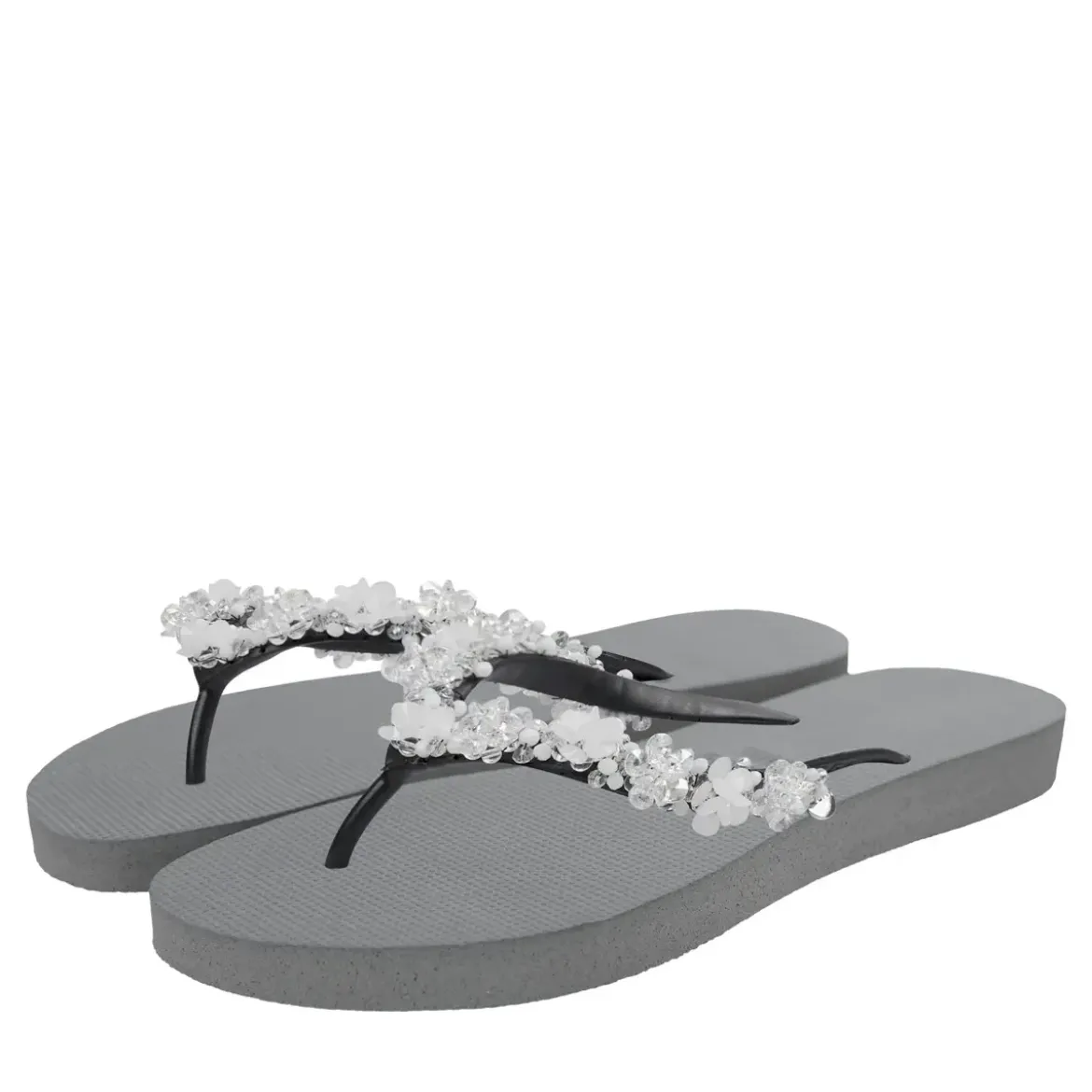 UZURII Zehentrenner Precious Bloom White silber Flip Flops
