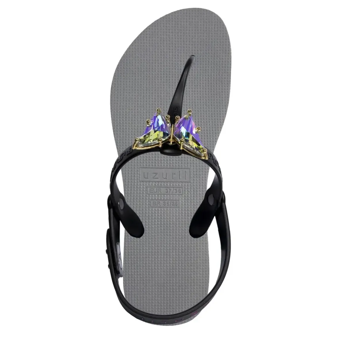 UZURII Zehentrenner Selena Butterfly Chrystal silber Flip Flops