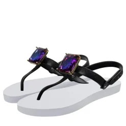 UZURII Zehentrenner Selena Diamond Blue weiss Flip Flops