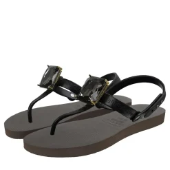 UZURII Zehentrenner Selena Diamond Silver mocca Flip Flops