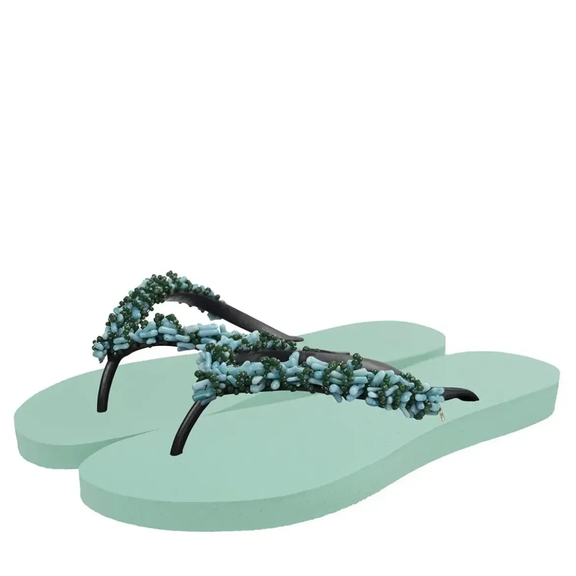 UZURII Zehentrenner Selena Diamond Silver mintgrün Flip Flops