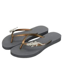 UZURII Zehentrenner Silver Crocodile Switch silber Flip Flops