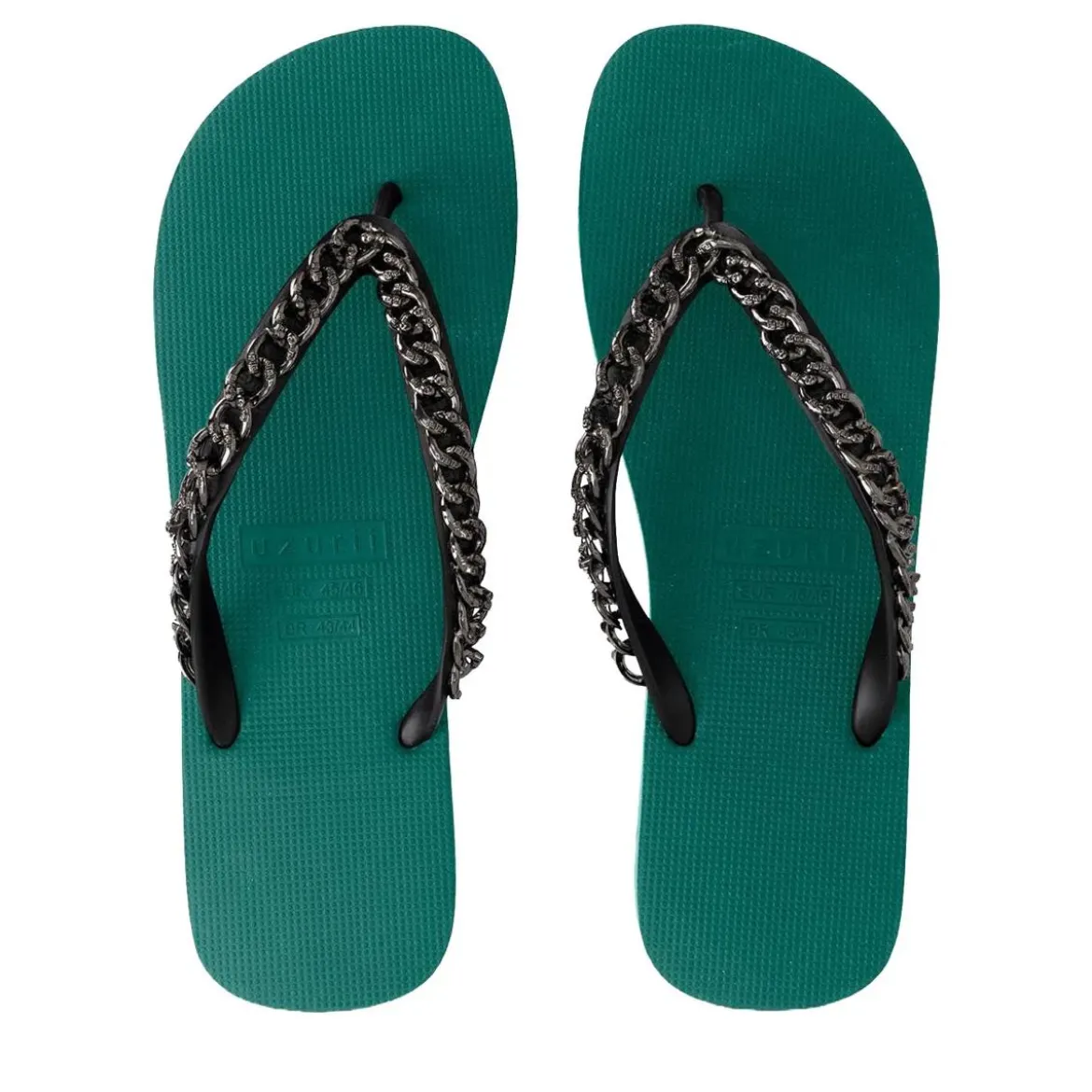 UZURII Zehentrenner Silver Large grün Flip Flops