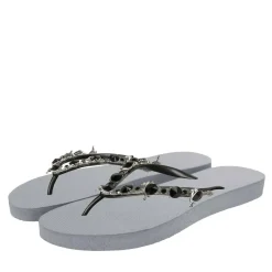 UZURII Zehentrenner Switch Mid Heel Army Green silber Flip Flops