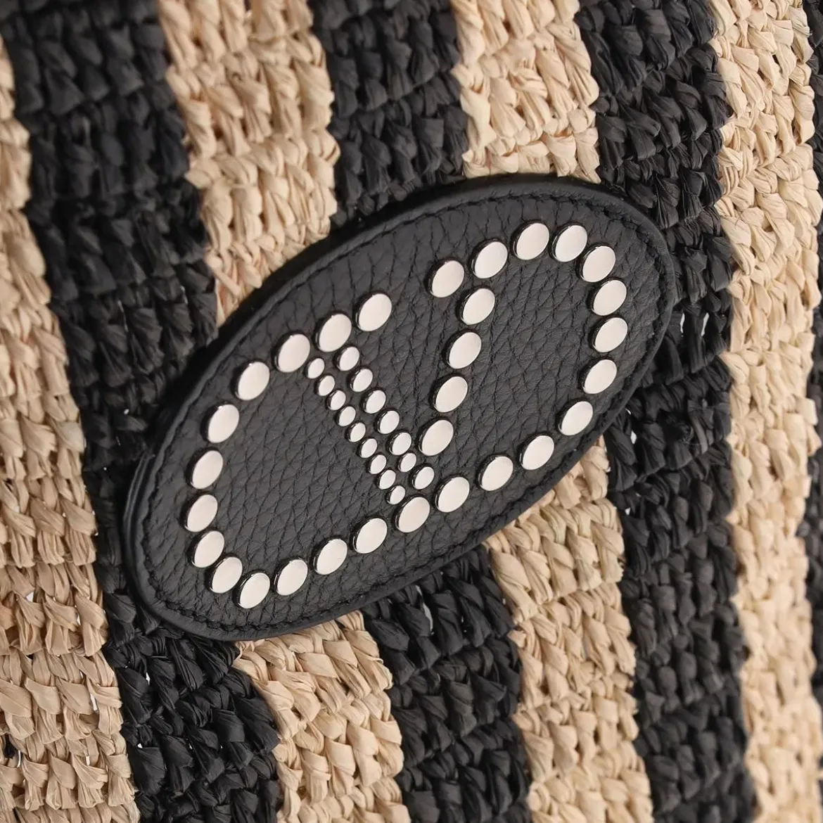 Valentino Garavani Handtasche aus Raffia schwarz Tote