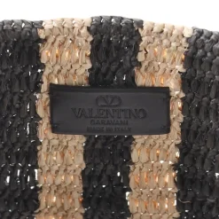 Valentino Garavani Handtasche aus Raffia schwarz Tote