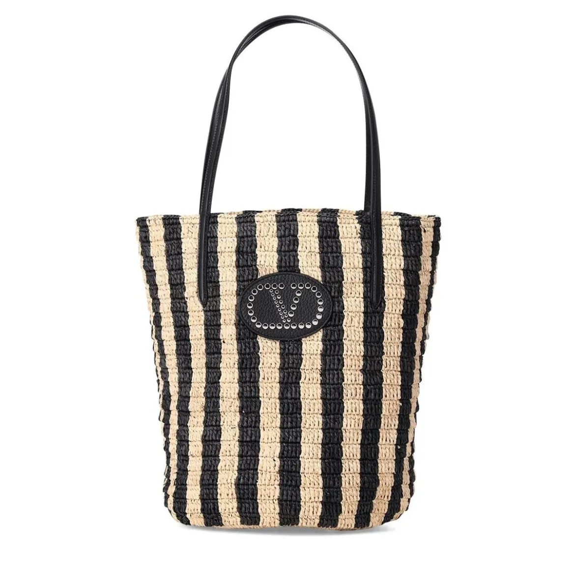 Valentino Garavani Handtasche aus Raffia schwarz Tote