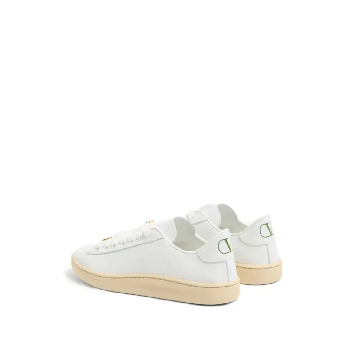 Valentino Garavani Low-Top Sneakers With Textured Sole And Chic Accen White Schnürschuhe