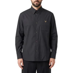 Valentino Garavani Overshirt mit Logo schwarz Hemd