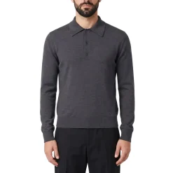 Valentino Garavani Poloshirt aus Wolle grau Poloshirt