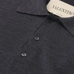 Valentino Garavani Poloshirt aus Wolle grau Poloshirt