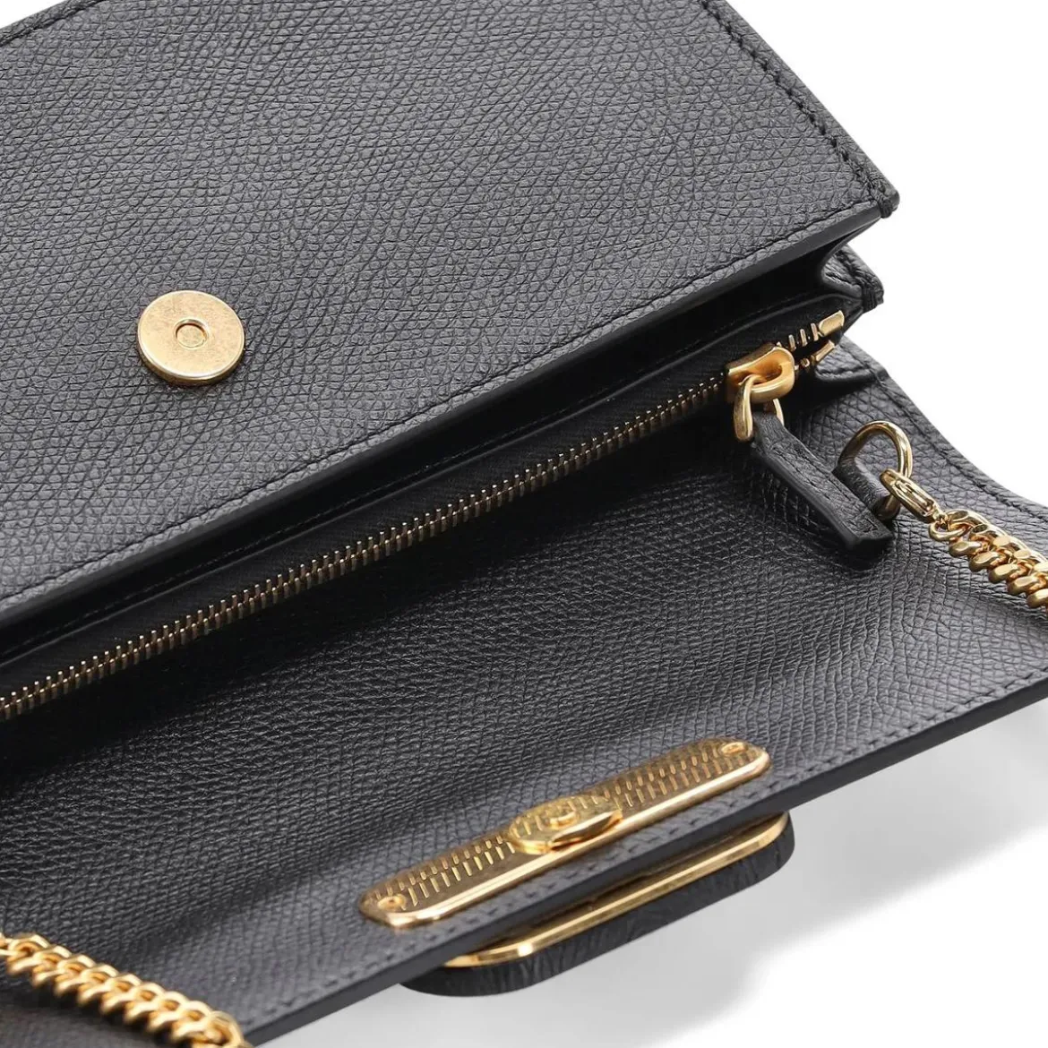 Valentino Garavani Portemonnaie aus Leder schwarz Wallet On A Chain