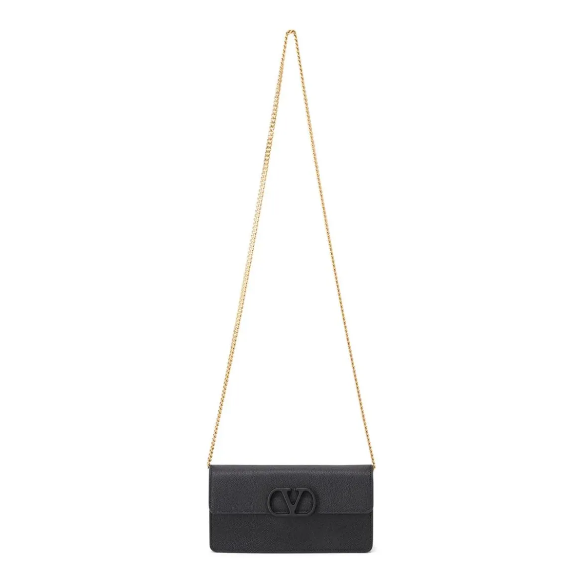 Valentino Garavani Portemonnaie aus Leder schwarz Wallet On A Chain
