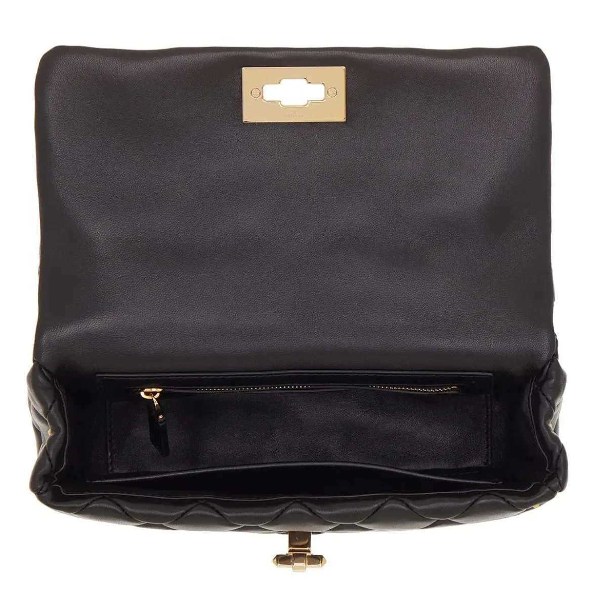 Valentino Garavani Rockstud Spike Foldover Top Shoulder Bag Nero Crossbody Bag