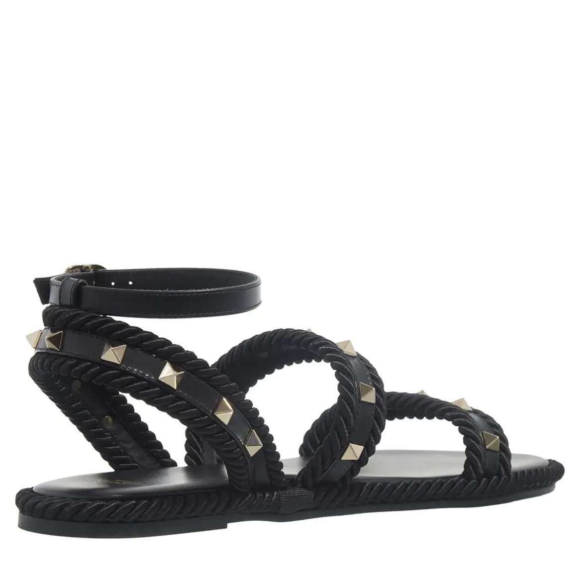 Valentino Garavani Rockstud Torchon Sandal Nero Sandalen