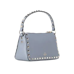 Valentino Garavani Schultertasche aus genarbtem Kalbsleder blau Crossbody Bag