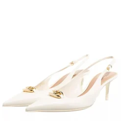 Valentino Garavani Sling Back VLogo Moon Ivory Pumps