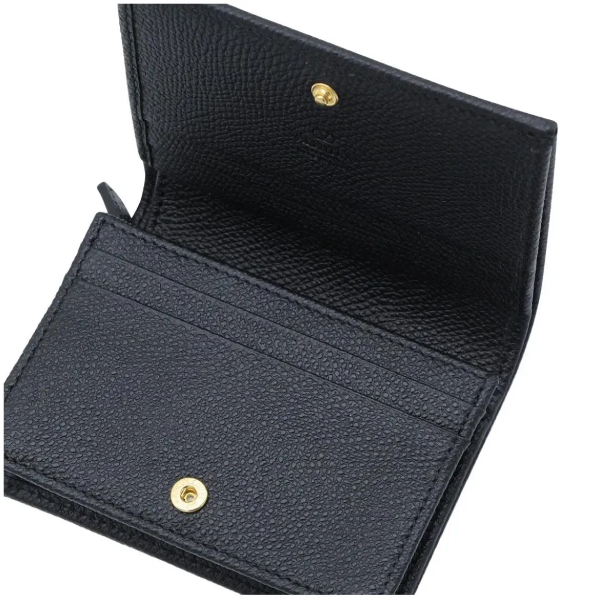 Valentino Garavani Textured Leather Wallet Black Bi-Fold-Portemonnaie