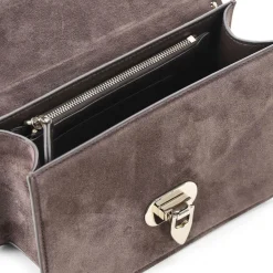 Valentino Garavani Umhängetasche Rockstud aus Veloursleder braun Crossbody Bag