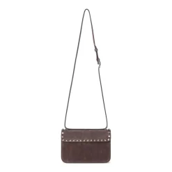 Valentino Garavani Umhängetasche Rockstud aus Veloursleder braun Crossbody Bag