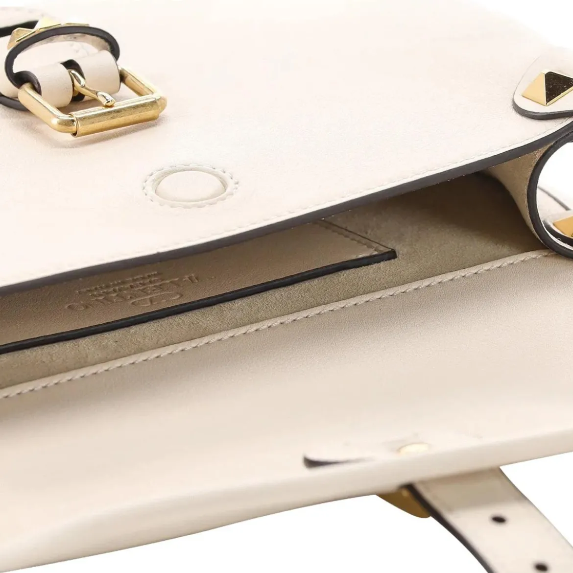 Valentino Garavani Umhängetasche mit Nieten weiß Crossbody Bag
