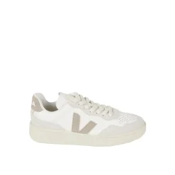Veja Minimalist White Sneakers With Suede Accents White Low-Top-Sneaker