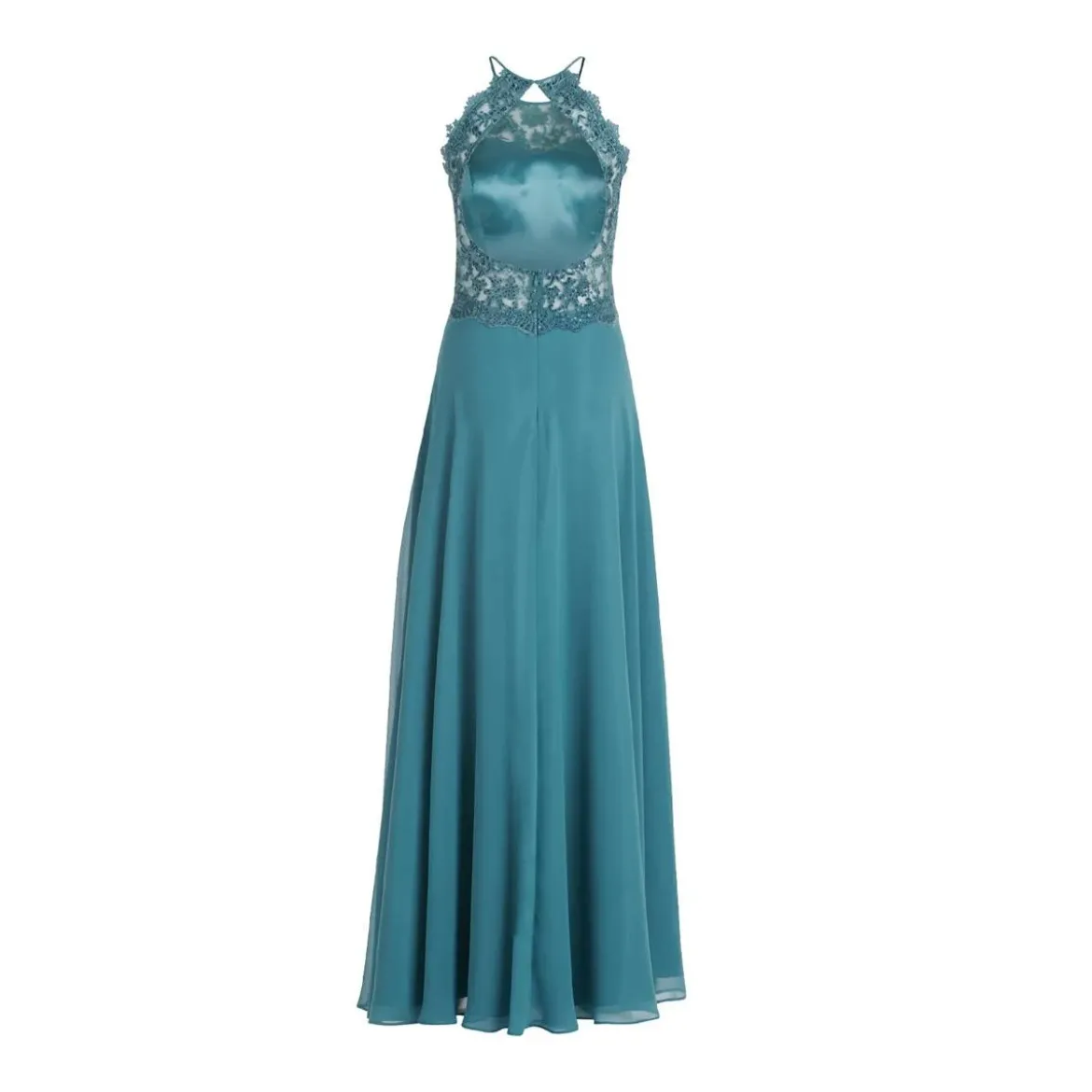 Vera Mont Abendkleid mit Spitze Blau Abendkleid
