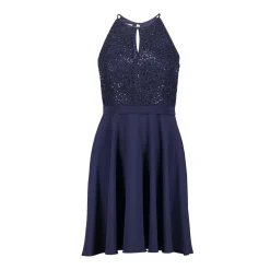 Vera Mont Cocktailkleid mit Pailletten Dunkelblau Cocktailkleid