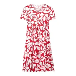 Vera Mont Kleid mit Blumenmuster Rot Midikleid