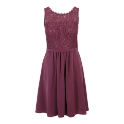 Vera Mont Kleid mit Spitze Dunkelrot Cocktailkleid