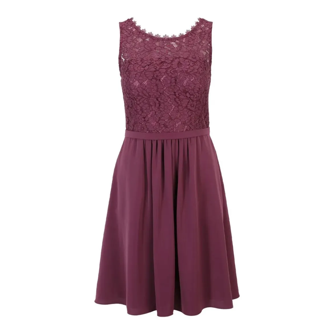 Vera Mont Kleid mit Spitze Dunkelrot Cocktailkleid