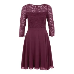 Vera Mont Kleid mit Spitze Dunkelrot Spitzenkleid