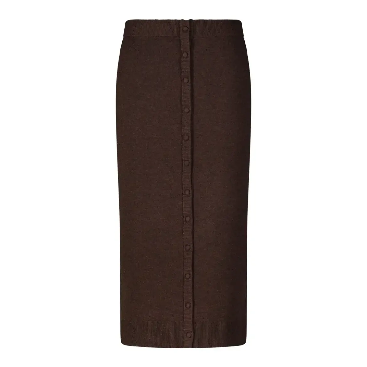 Victoria Beckham Midirock aus Merinowolle Dunkelbraun Midirock