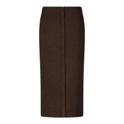 Victoria Beckham Midirock aus Merinowolle Dunkelbraun Midirock